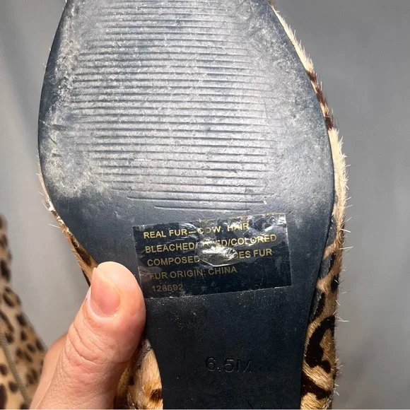 Steve Madden Leopard Cow Hair Ankle Boots Women’s 6.5M Pointed Toe Kitten Heel‎ - Picture 3 of 8